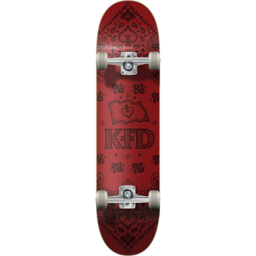 KFD Bandana Complete Skateboard (7.75" - Crimson)