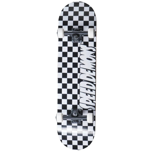 Speed Demons Checkers Complete Skateboard (8" - Black/White)