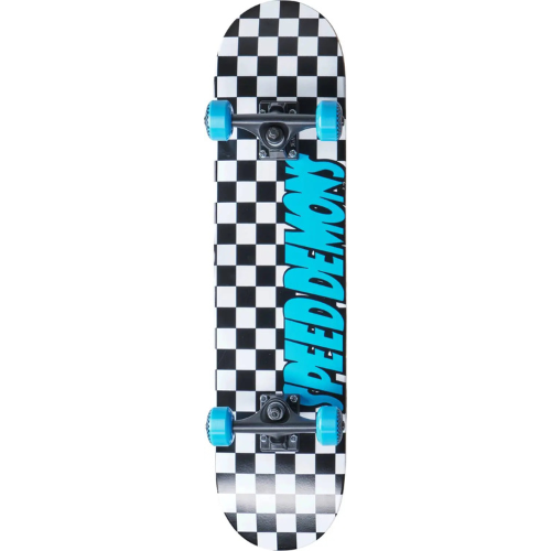 Speed Demons Checkers Complete Skateboard (7.75" - Black/Blue)