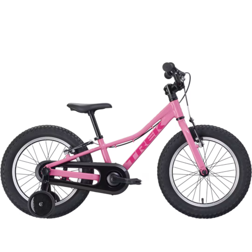 Trek Precaliber 16" við hondbremsu og stuðulshjólum (Pink Frosting)